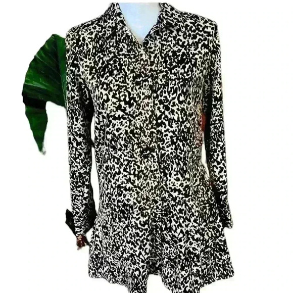 Zara Women’s drop waist leopard print blouse XS (oversized) NWOT. Long sleeves - Picture 9 of 9